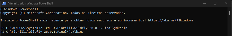 Navegar para o diretório jdk\bin